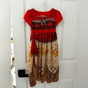 Disney Red and Gold Patterned Kids Dress
